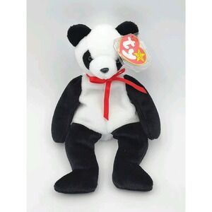 Ty Beanie Baby Original Fortune Panda Bear Retired 1998 rare SEE B37.5ON-0000